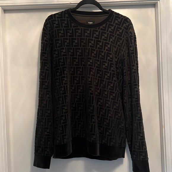 Green Velour 'Forever Fendi' Sweatshirt size 50